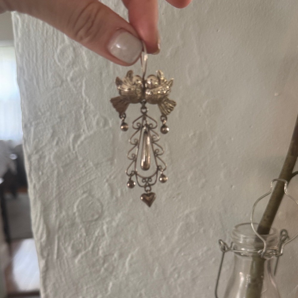 Silver Bird Dangle Earrings - Picture 5 of 5